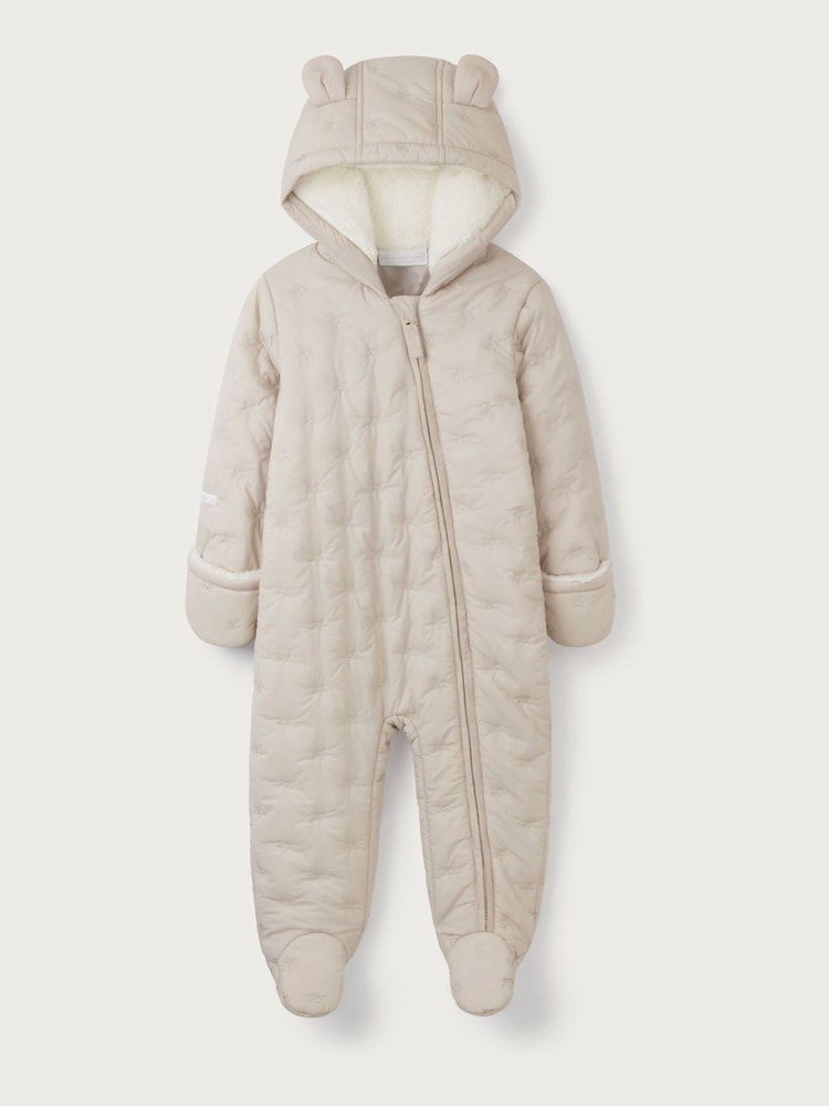The White Company Natural Star Pebble Quilted Pramsuit - Image 5 of 6