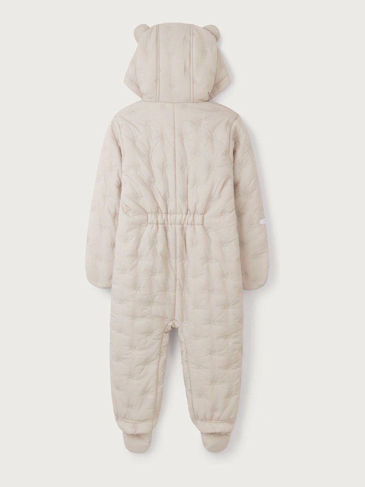 The White Company Natural Star Pebble Quilted Pramsuit - Image 6 of 6