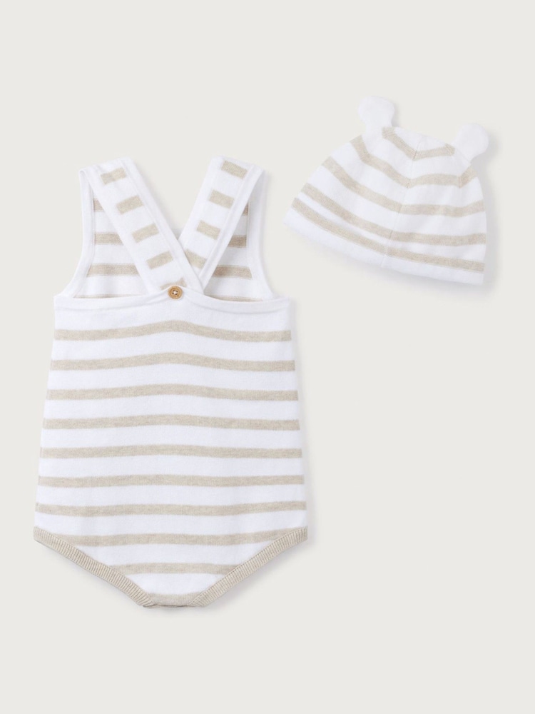 The White Company Cotton Knitted Bubble And Hat Set - Image 2 of 4 The White Company Cotton Knitted Bubble And Hat Set - Image 2 of 4