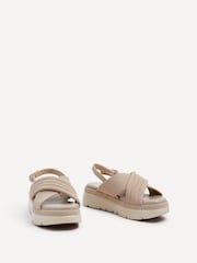 Linzi Grey Shae Crossover Padded Sling-Back Flat-Form Sandals - Image 3 of 5