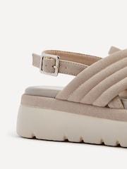 Linzi Grey Shae Crossover Padded Sling-Back Flat-Form Sandals - Image 4 of 5
