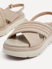 Linzi Grey Shae Crossover Padded Sling-Back Flat-Form Sandals - Image 5 of 5