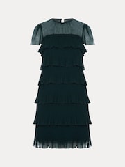 Phase Eight Dark Green Mimi Frill Mini Dress - Image 6 of 7