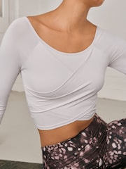 Oyster Wrap Front Long Sleeve Top - Image 7 of 9