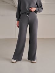 Charcoal Grey Soft Touch Wide Leg Joggers - Image 2 of 8
