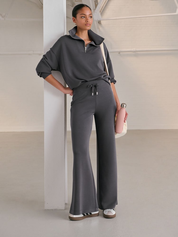 Charcoal Grey Soft Touch Wide Leg Joggers - Image 8 of 8