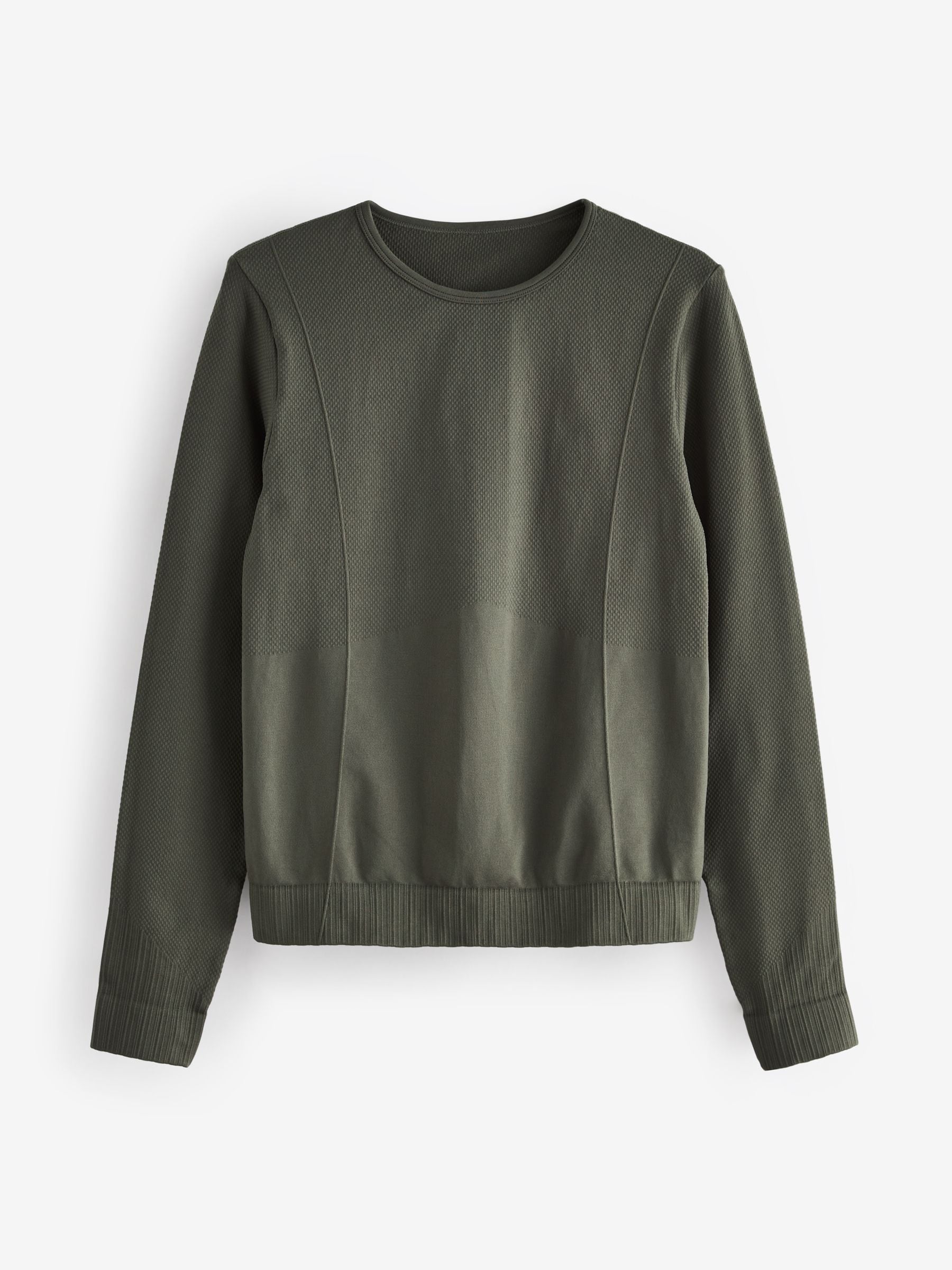 Buy Forest Green Seamless Long Sleeve Crew Neck Top from the Next UK online  shop