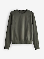 Forest Green Seamless Long Sleeve Crew Neck Top - Image 6 of 7