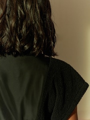 Black Borg Woven Patch Teddy Gilet - Image 6 of 9