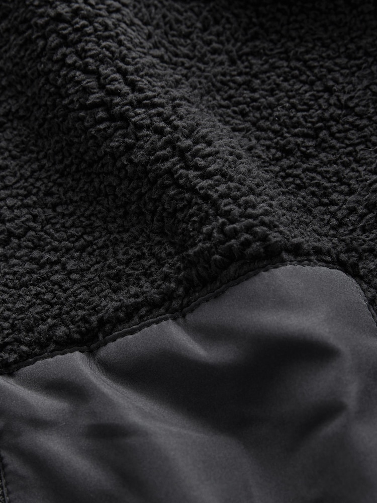 Black Borg Woven Patch Teddy Gilet - Image 9 of 9