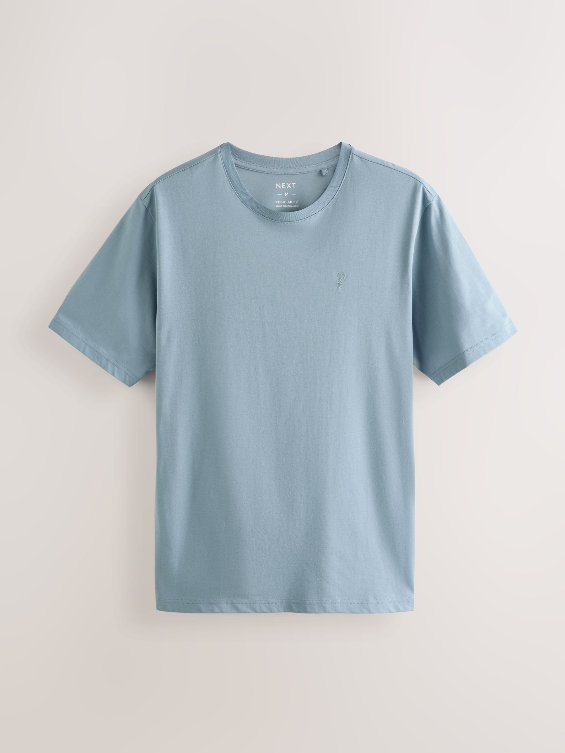 Buy Blue/Navy/White/Steel Regular Fit T-Shirts 4 Pack from Next