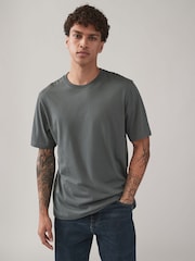 Blauw/marineblauw/wit/staal - Normale Pasvorm - Verpakking van 4 100% Katoenen T-shirts - Image 3 of 14