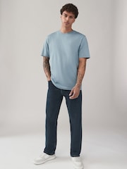 Blauw/marineblauw/wit/staal - Normale Pasvorm - Verpakking van 4 100% Katoenen T-shirts - Image 6 of 14