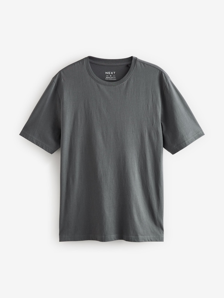 Blauw/marineblauw/wit/staal - Normale Pasvorm - Verpakking van 4 100% Katoenen T-shirts - Image 9 of 14