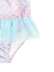 Soliswim Badeanzug mit Meerjungfrauenmotiv in Metallic-Optik, Blau - Bild 3 von 4
