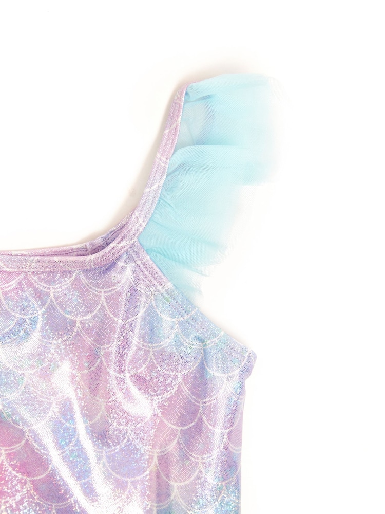 Soliswim Blue Metallic Mermaid Swimsuit - Image 4 of 4 Soliswim Blue Metallic Mermaid Swimsuit - Image 4 of 4
