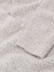 Reiss Grey Nova Cashmere-Blend Bouclé V-Neck Jumper - Image 7 of 7