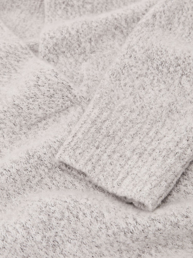 Reiss Grey Nova Cashmere-Blend Bouclé V-Neck Jumper - Image 7 of 7