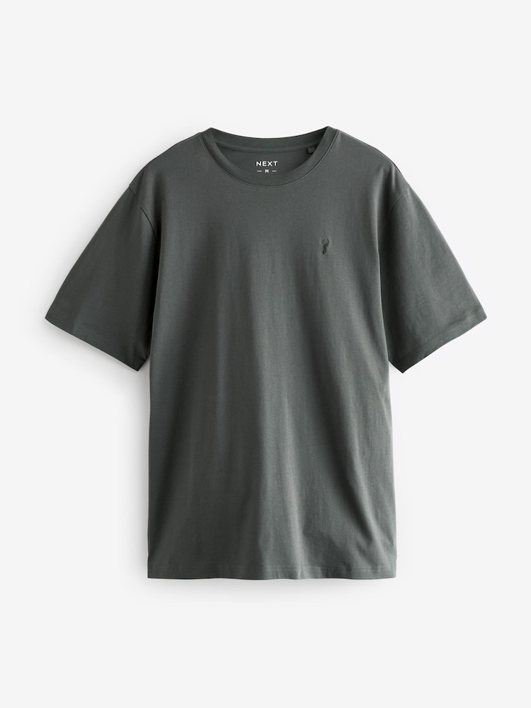 Ecru/Blue/Grape/Grey Regular Fit T-Shirts 4 Pack - Image 10 of 15