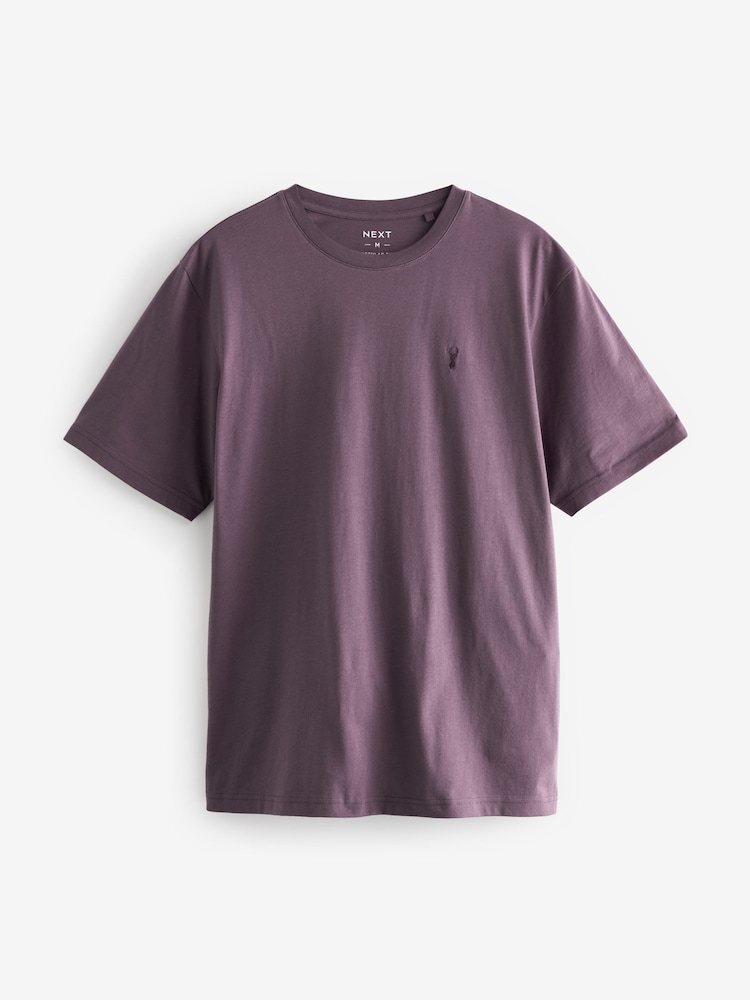 Ecru/Blue/Grape/Grey Regular Fit T-Shirts 4 Pack - Image 11 of 15