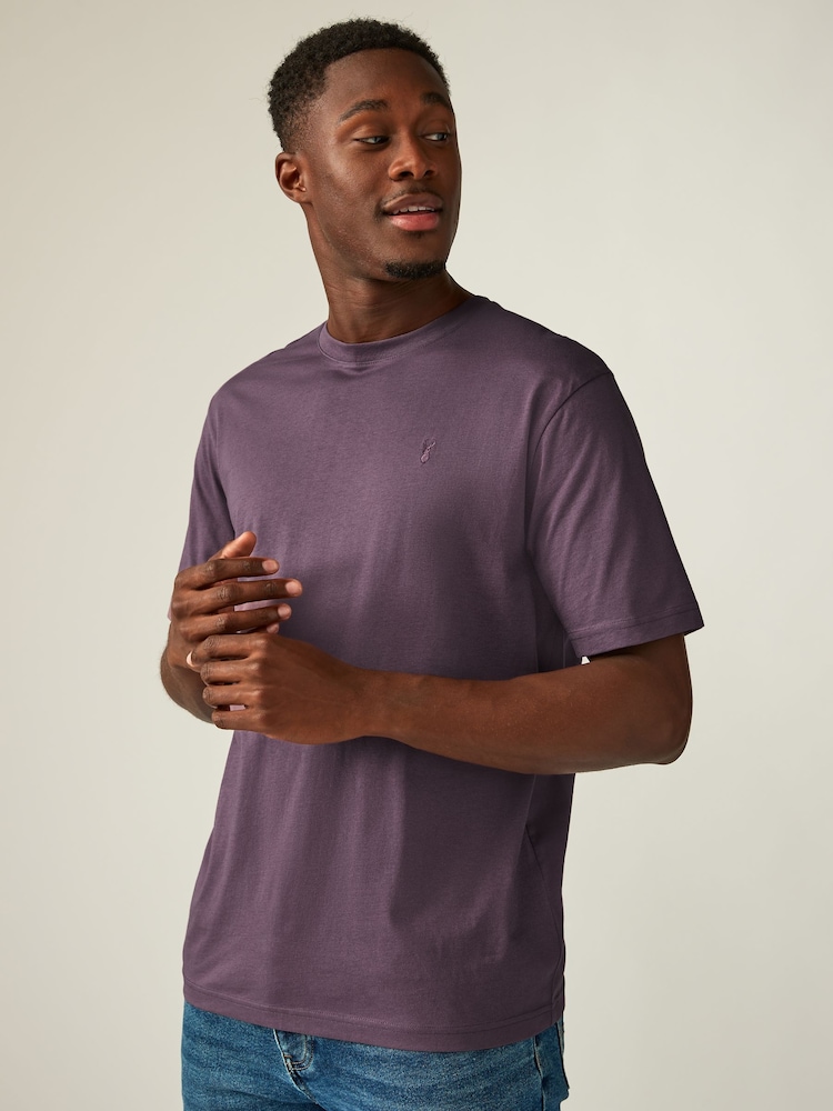 Ecru/Blue/Grape/Grey Regular Fit T-Shirts 4 Pack - Image 3 of 15
