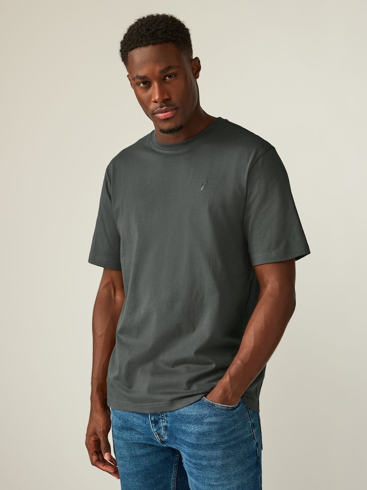 Ecru/Blue/Grape/Grey Regular Fit T-Shirts 4 Pack - Image 5 of 15