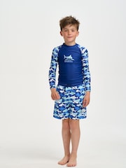 Soliswim Blue Swim Beach Shorts - Image 1 of 8