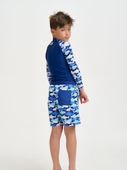 Soliswim Blue Swim Beach Shorts - Image 2 of 8