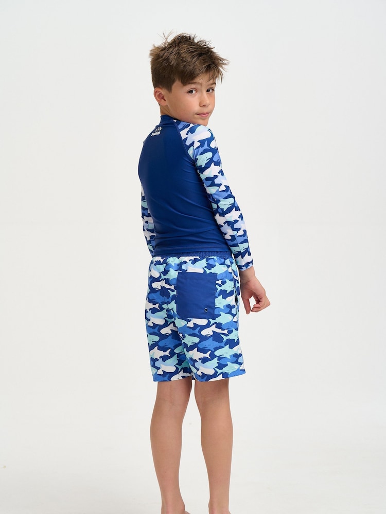 Soliswim Blue Swim Beach Shorts - Image 2 of 8