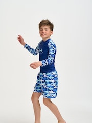 Soliswim Blue Swim Beach Shorts - Image 3 of 8