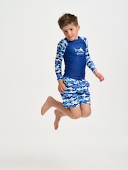 Soliswim Blue Swim Beach Shorts - Image 4 of 8