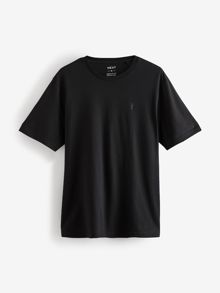 Noir/Burgs/White/Gris - Ajustement régulier - T-shirt en coton 100% 4 Paquet - Image 10 of 15