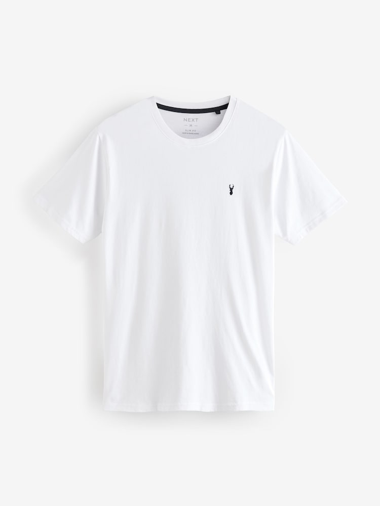 Noir/Burgs/White/Gris - Ajustement régulier - T-shirt en coton 100% 4 Paquet - Image 11 of 15