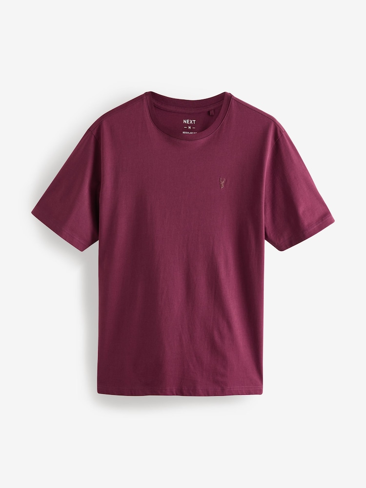 Noir/Burgs/White/Gris - Ajustement régulier - T-shirt en coton 100% 4 Paquet - Image 12 of 15