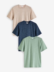 Stone/Blue/Green T-Shirts 3 Pack - Image 1 of 14