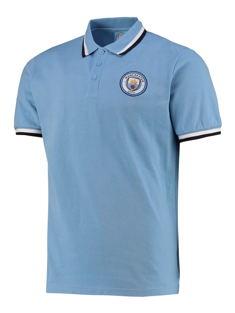 Fanatics Blue Manchester City Tipped Polo Shirt - Image 2 of 3
