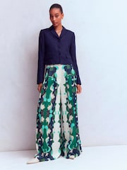 Boden Cream Regent Wide Leg Trousers - Image 5 of 6