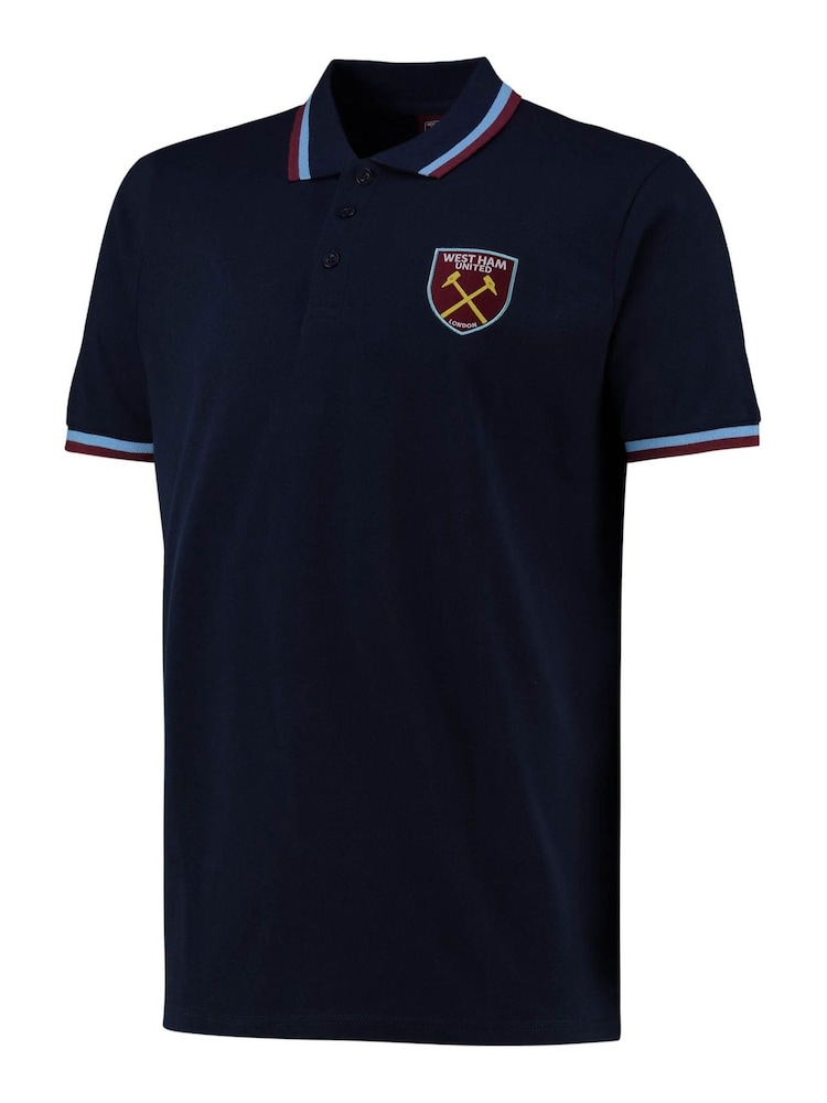 Fanatics Blue West Ham United Tipped Polo Shirt - Image 2 of 3