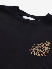 Black Parisian Relaxed Fit Print Heavyweight T-Shirt - Image 7 of 9