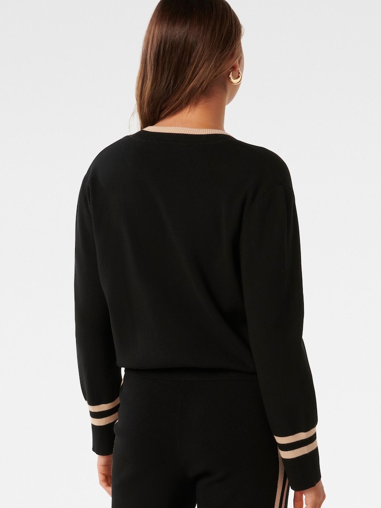 Forever New Black Hattie V-Neck Co-Ord Knit Jumper - Image 2 of 5