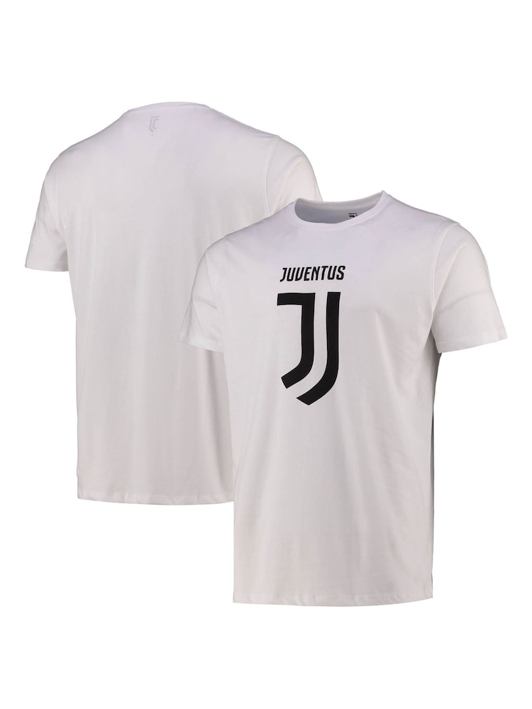 Fanatics 100% Cotton Juventus Crest White T-Shirt - Image 1 of 3 Fanatics 100% Cotton Juventus Crest White T-Shirt - Image 1 of 3