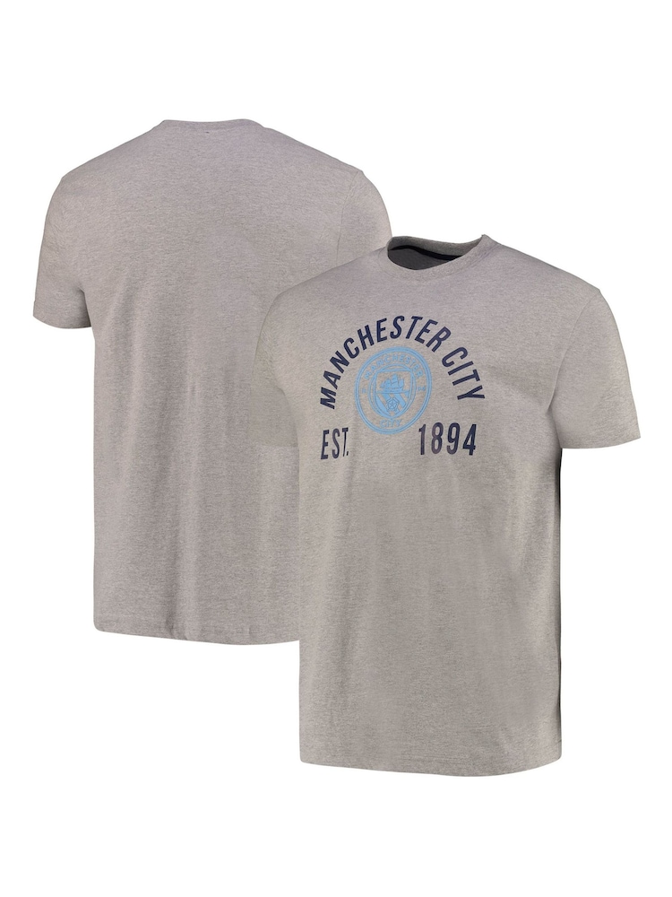Fanatics Grey 100% Cotton Manchester City Graphic T-Shirt - Image 1 of 3