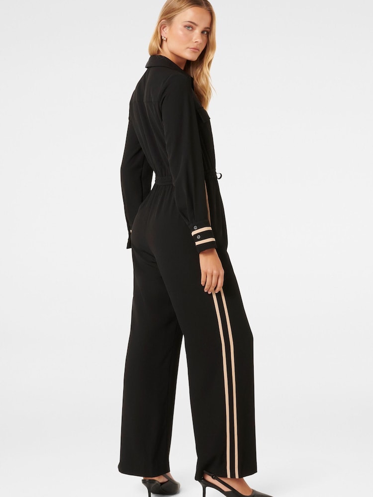 Forever New Black Asher Side Stripe Jumpsuit - Image 2 of 4