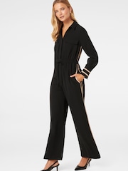 Forever New Black Asher Side Stripe Jumpsuit - Image 3 of 4