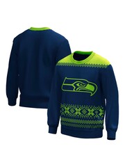 Fanatics Blue NFL Seattle Seahawks Forever Collectibles Christmas Jumper - Image 1 of 3