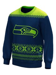 Fanatics Blue NFL Seattle Seahawks Forever Collectibles Christmas Jumper - Image 2 of 3