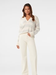 Forever New White Nicole Striped Polo Collar Jumper - Image 3 of 5