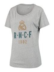 Fanatics Womens Grey 100% Cotton Real Madrid Graphic T-Shirt - Image 2 of 3