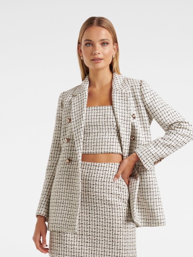 Forever New Cream Pearl Boucle Jacket - Image 1 of 5