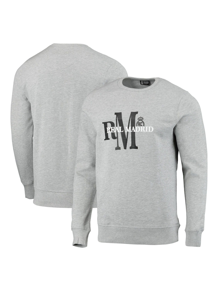 Fanatics Grey Real Madrid Graphic Crew Sweater - Image 1 of 3